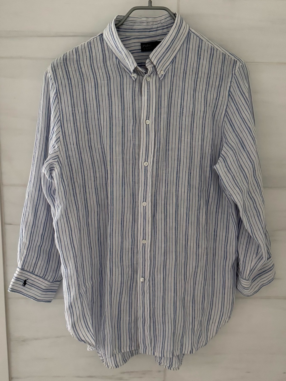 Polo by Ralph Lauren Blue Striped Button-Up Blouse